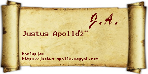 Justus Apolló névjegykártya